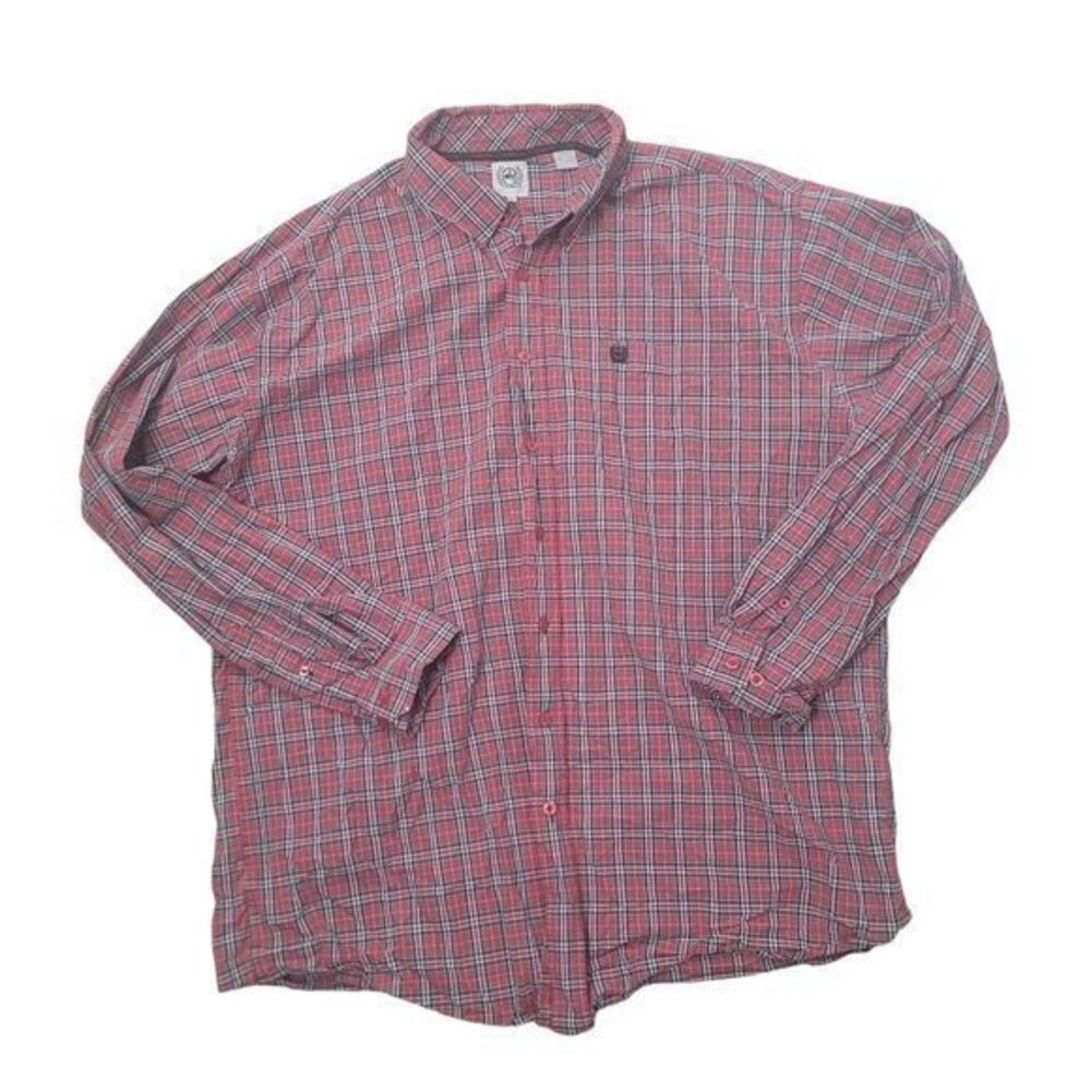 Cinch Men's Size XL Red Long Sleeve Button Down Western Shirt